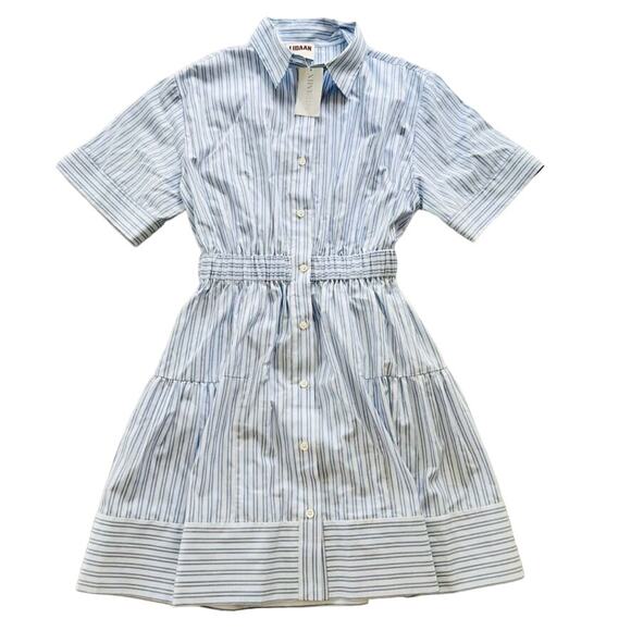 Lidaan Daniel Open-Back Cotton Poplin Stripe Mini Dress Size Small NEW Intermix - Picture 2 of 8